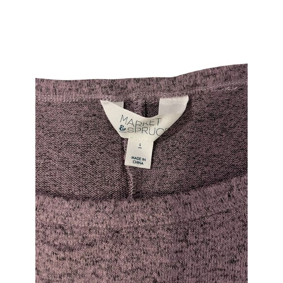 Market & Spruce Purple Heathered 3/4 Sleeve Womens Top L Soft Casual Shirt - Picture 4 of 10